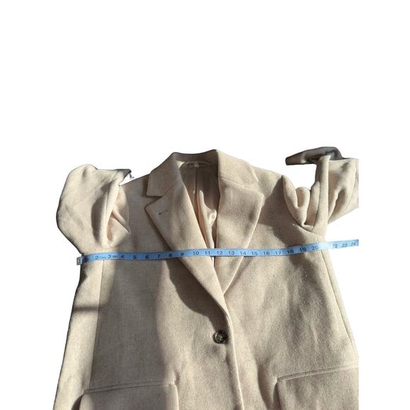 & Other Stories Beige Neutral Basic Dressy Oversized Wool Blend Blazer Size 2 - Picture 12 of 14